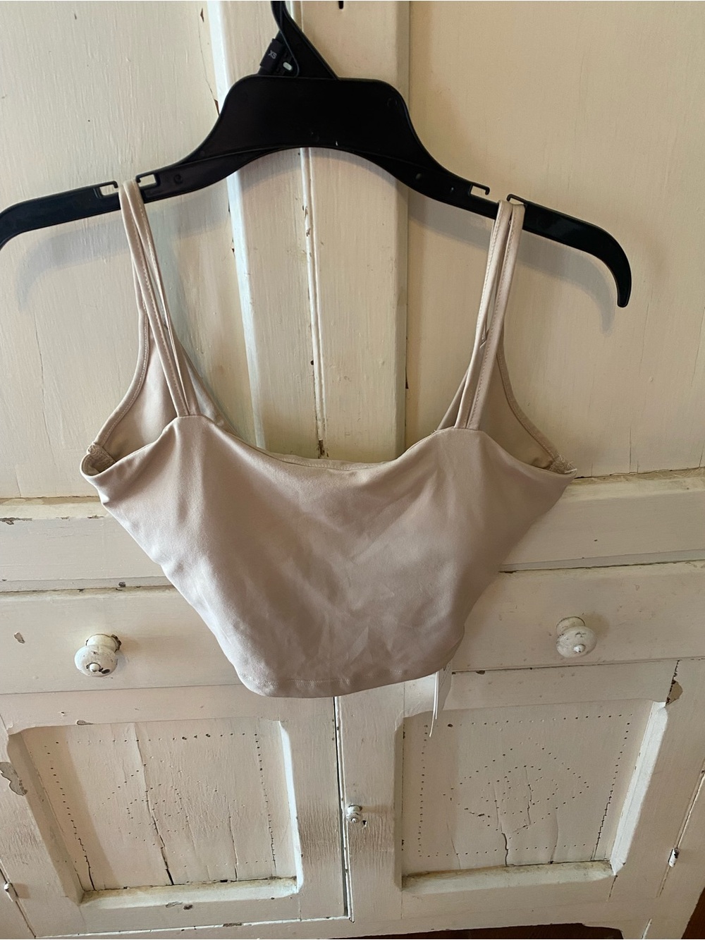 Seamless Scoop Neck Bralette in Beige